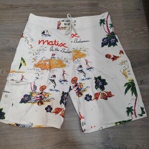 Matix Bahamas Unlined Swim Trunks Shorts Sz 34 Skateboard Coastal‎ Core Vacation